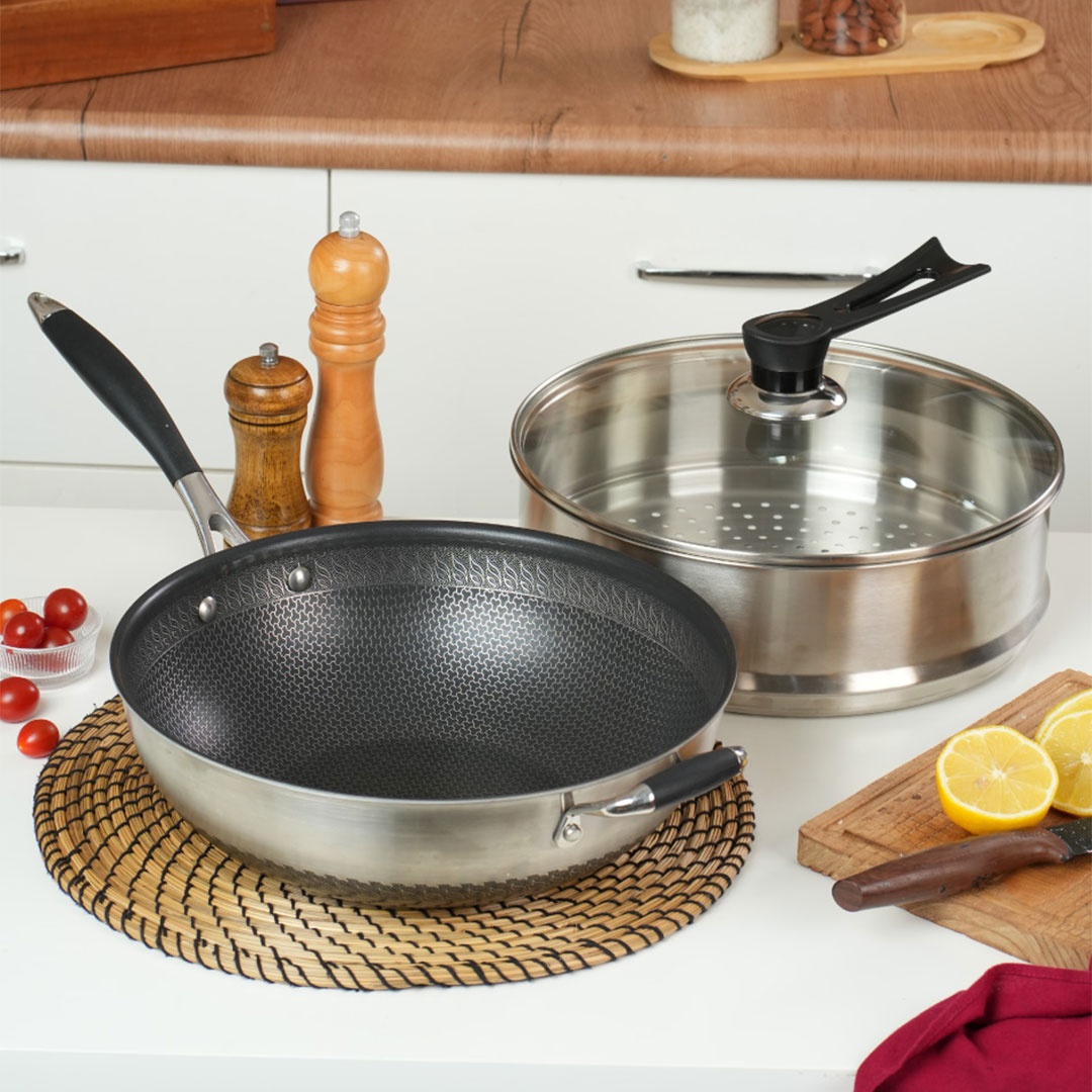 Ichi-I Honeycomb Wok + Steamer