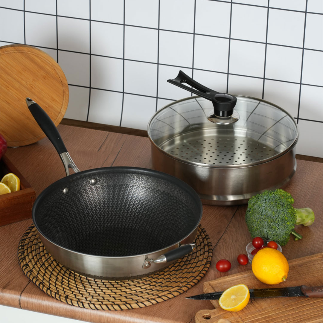Ichi-I Honeycomb Wok + Steamer