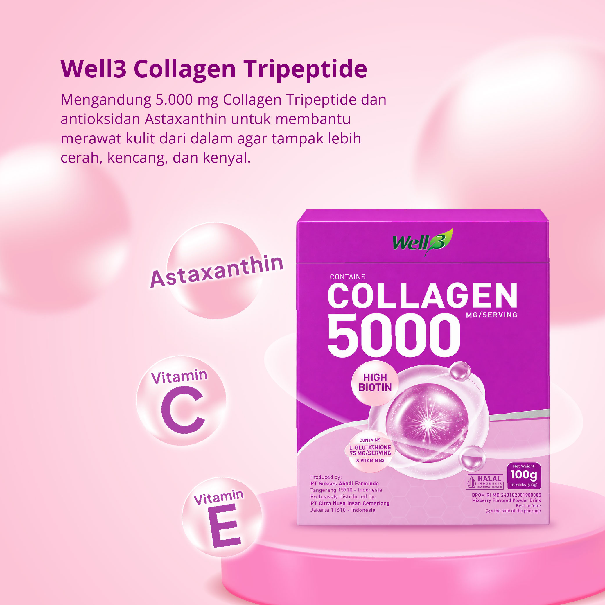 manfaat Well3 Collagen Tripeptide